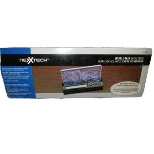 Vintage NexxTech World Illuminious Map Desktop LCD Clock